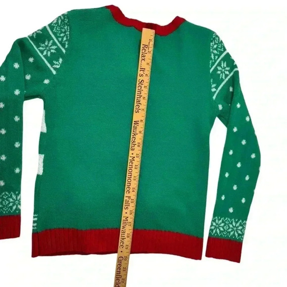 It's Our Time Polar Bear Christmas Ugly Holiday Sweater Girls Size Large - Picture 9 of 10